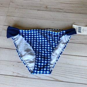 NWT Lauren James blue Gingham bikini bottom Sz M